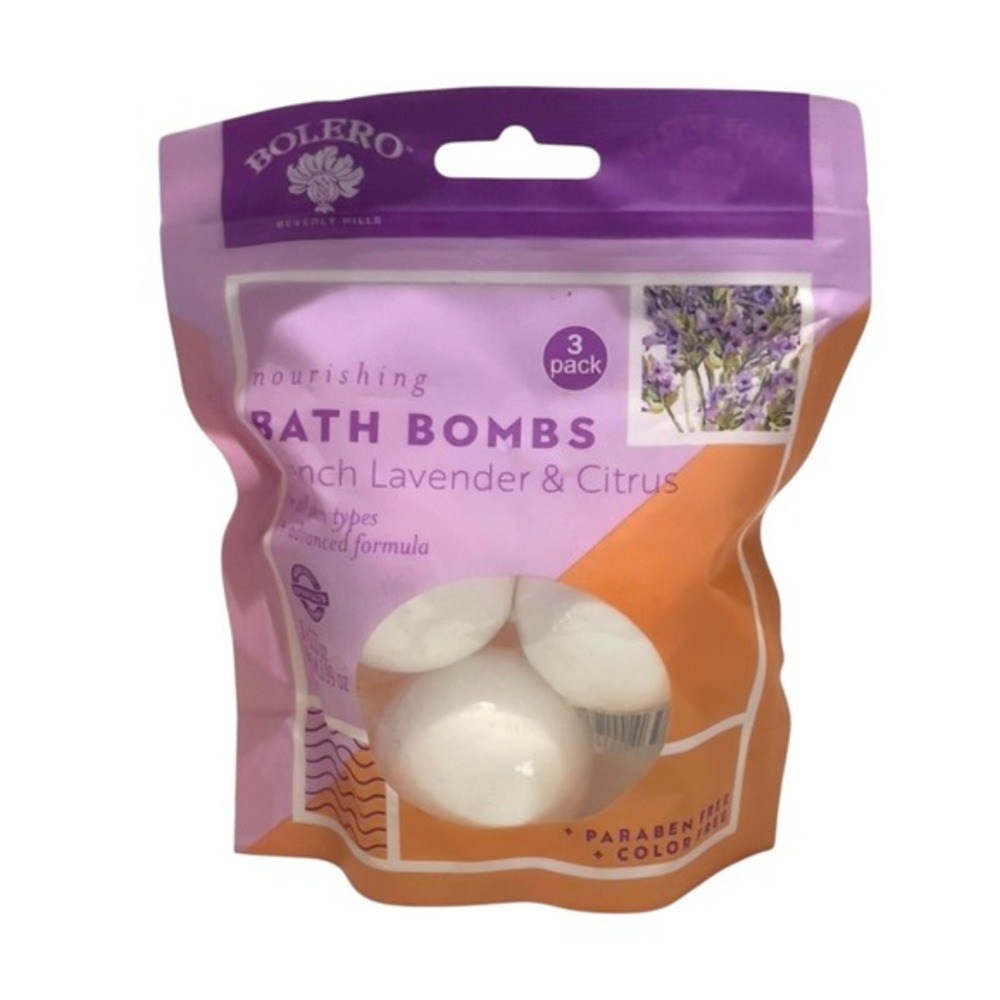 Bolero Beverly Hills Nourishing Bath Bombs French Lavender Citrus 3 Pack‎ New